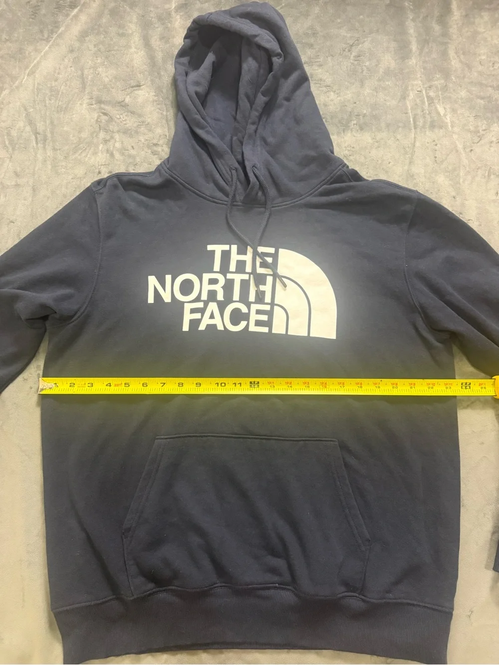 The North Face Men's Blue Graphic Logo Pullover Hoodie Fleece Cotton L